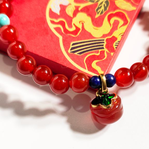 【上新了故宫柿柿如意手链红包】巨巨巨显白的柿柿如意红玛瑙手串选它够了！(图9)