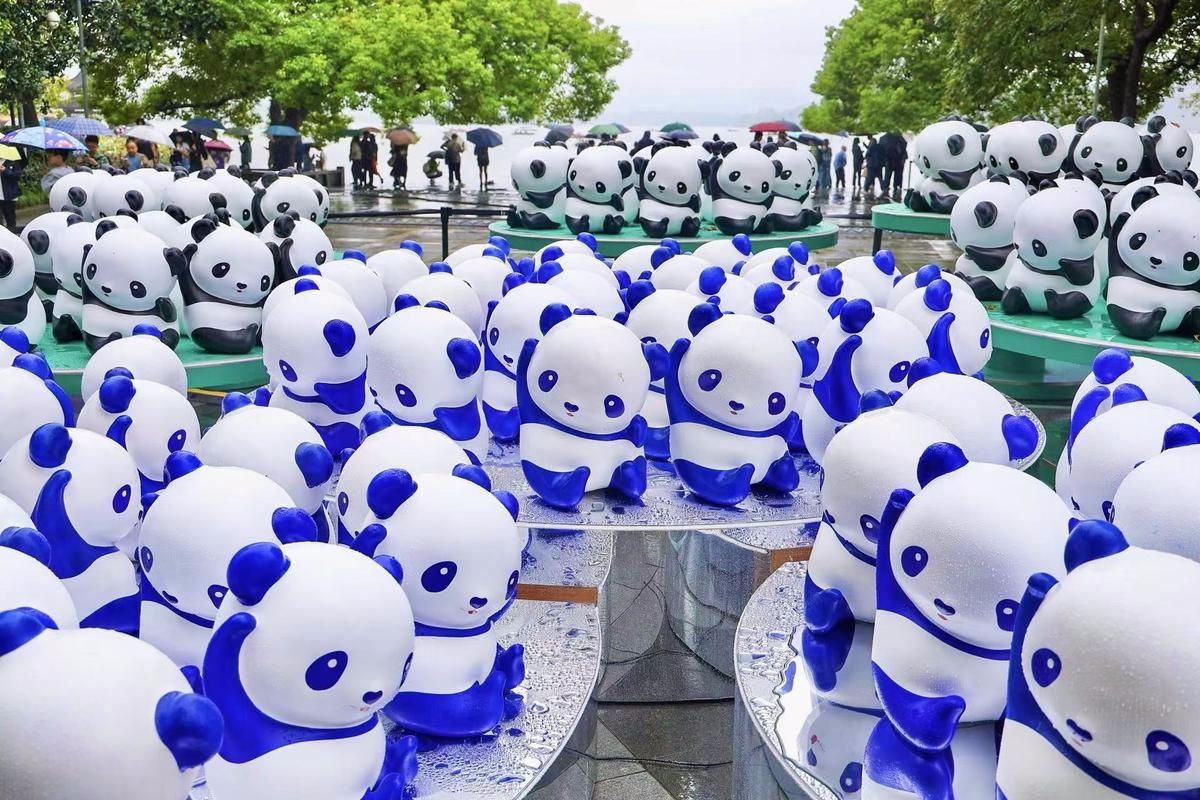 西湖畔惊现蓝熊猫！2024国际熊猫日活动异彩纷呈 倡导“自然向好”(图1)